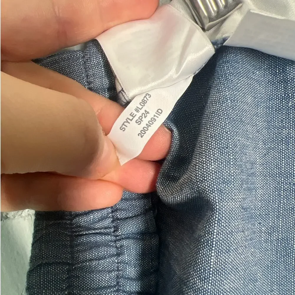 J.Crew Factory Chambray Drawstring Pant Size 6 Blue - Picture 6 of 8
